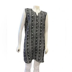 Roots Canada  Black & White Woven Gauze Mini Dress Size Large